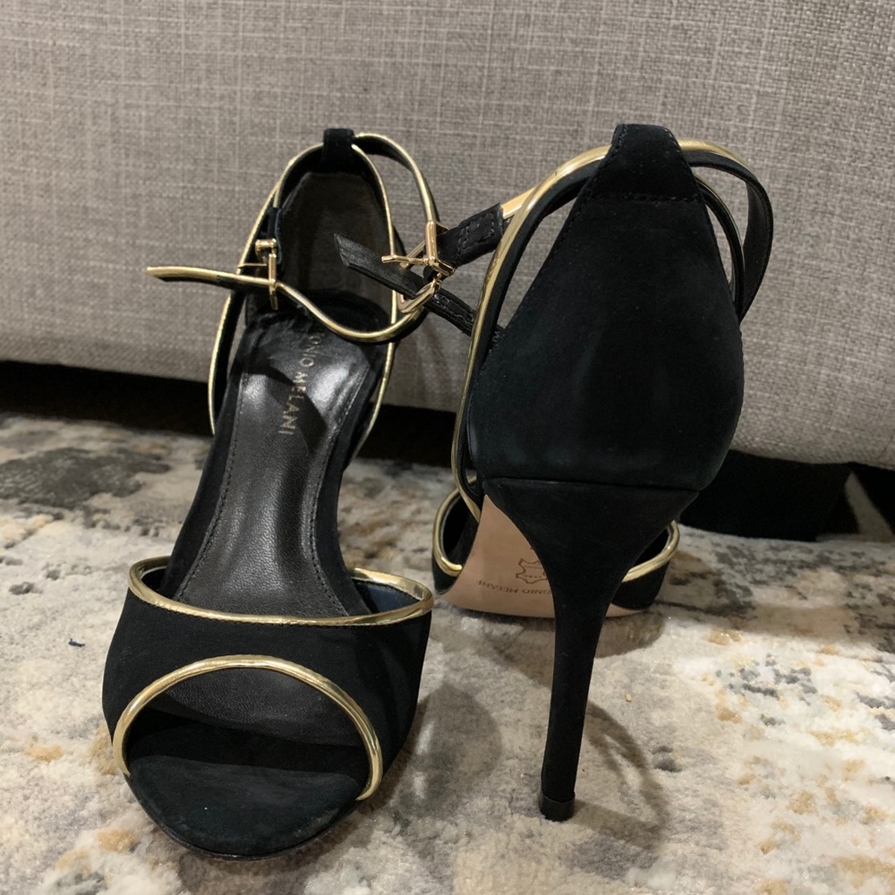 Antonio Melani black and gold heels